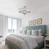 Luxury Crystal Ceiling Light 6-Light Semi Flush Mount Ceiling Light Fixture Lamp
