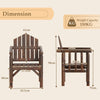 Wooden Patio Dining Chair with Armrests and Reclined High Backrest