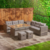 Rattan Garden Furniture With Fire Pit Table 8 Seater Outdoor Furniture Set