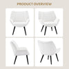 Accent Chair Wingback Armchair with Wood Frame for Living Room Bedroom White