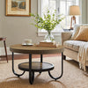 2-Tier Round Coffee Table for Living Room, 31.1-Inch Center Cocktail Tea Table