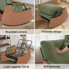 Upholstered Plush Rocking Recliner Accent Reading Chair w/ Footrest Side Pocket