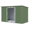9 x 4FT Metal Garden Storage Shed w/ 2 Door, Light Green