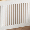 Radiator Cover Vertical Slat Modern Stylish MDF Wood White Black Cabinet Shelf