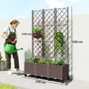 Raised Garden Bed with Trellis, Self Watering Outdoor Planter Box with Wheels