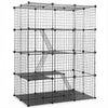 4 Tier Cat Cage Indoor Large Cats Enclosure w/ Hammock Ladders Doors Detachable