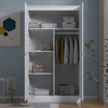 Modern Large Wooden 2 Door Wardrobe with Hanging Rails Bedroom Storage Furniture