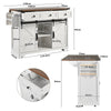 Rolling Kitchen Island Storage Trolley Cart Cabinet with 3 Drawers & Barn Doors