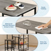 3pcs Dining Table Set w/ 2 Bar Stools,Small Kitchen Table&Storage Shelves Flat