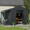 Large 10x6ft Shed Metal Garden Tools Bike Storage Shed Outdoor House W/Open Shed