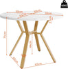 Dining Table Round Wood Top Metal Base Farmhouse Industrial Kitchen Dining Room
