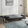 3 Seater Sofa Bed Faux Leather Or Fabric Chrome Metal Legs Sofabed Clic Clac