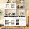 Multi-Purpose Kitchen Storage Cabinet w/ Cupboard Cabinets Drawers Shelves White