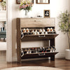 Slim Shoe Cabinet 3 Tier Drop Down Hallway Storage Unit
