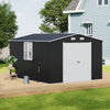 10X12FT Galvanised Metal Garden Shed Outdoor Tool Bike Storage House Lockable
