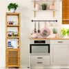 140cm Tall Bathroom Cabinet Freestanding Storage Unit w/ 3 Shelves Slim Cupboard