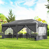 3 x 6m Pop Up Gazebo Height Adjustable Party Tent w/ Storage Bag Grey