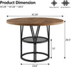 Round Dining Table for 4-6 People, 120cm Farmhouse Wooden Kitchen Dinner Table.