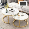 Nesting Coffee Tables Set of 2 Round Stacking Sofa Side Tables for Living RoomTM