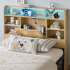 3ft Single Wooden Bed Frame with Storage Headboard, LED Light & Rattan Drawer