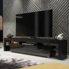 200cm TV Unit I Modern Cabinet TV Stand I Black High Gloss Doors I Free LED