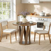 80CM Round Dining Table for 2-4 Farmhouse Wooden Kitchen Table for Dining Room