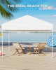 10X10FT Pop Up Canopy Beach Tent Sun Shade with 3 Adjustable Height Sandbags