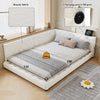 Upholstered Double Bed Frame 4ft6 Daybed w/ Headboard, Boucle, 135x190 cm, Beige