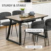 Extendable Dining Table Rectangular Wood Effect Tabletop with Steel Frame