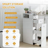 Bathroom Slim Floor Cabinet Narrow Wooden Storage Cupboard Toilet with Drawer Xp