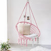 Boho Hanging Hammock Swing Chair Cotton Rope Swing for Indoor Outdoor Patio