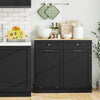 Black Modern sleek Kitchen Tilt Out Trash Cabinet with 70L Hidden Garbage Holder