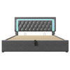 Velvet Upholstered Super King Size Storage Bed w/ LED Headboard & USB Charging