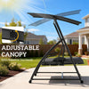 2-in-1 Swing Chair 3 Seater Hammock Cushion Bed Tilt Canopy Garden Dark Grey