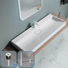 Bathroom Wash Basin Sink Stone Wall Hung Countertop Large +Waste Trap 1200x460mm