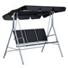 3 Seater Swing Bench Chair Garden Outdoor Lounge Hanging Metal Canopy Black