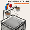 60in Large Pet Bird Cage with Rolling Stand Metal Parrot Cage with Play Top Bowl