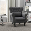 Wingback Armchair, Chesterfield-style Accent Chair, Dark Grey