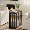2-Tier End Table for Living Room, Industrial Narrow Side Table with Metal Frame