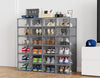 12 x Stackable Foldable Boxes Trainers Organiser Clear Plastic Shoe Storage Box