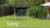 3 Seater Swing Bench Chair Garden Outdoor Lounge Hanging Metal Canopy Black