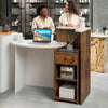 White Reception Desk Front Counter Desk w/ Drawer