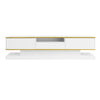 TV Stand 180cm White Gloss w/ Drawers & LED Lighting Compartment for Living Room