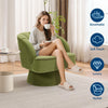 360° Swivel Accent Chair Upholstered Barrel Chair w/Striped Backrest Living Room