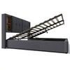 6ft Super King Bed Frame Upholstered Ottoman Bed Headboard w/ Wireless Charging