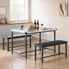 Dining Table Set for 4 w/ 2 Upholstered Benches, Space Saving Kitchen Table Set