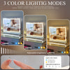 FENCHILIN Crystal LED Strip Mirror Hollywood Bluetooth Vanity Mirror with Lights