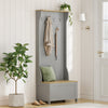 Grey Coat Stand with Shoe Storage, Hallway Unit & Storage Bench,
