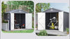 8 x 6ft Garden Shed Storage w/ Foundation Kit, Vents, Grey