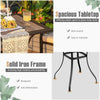 Bar Height Outdoor Bistro Set 3 Pieces Patio Bar Set W/ 2 Upholstered Bar Stools